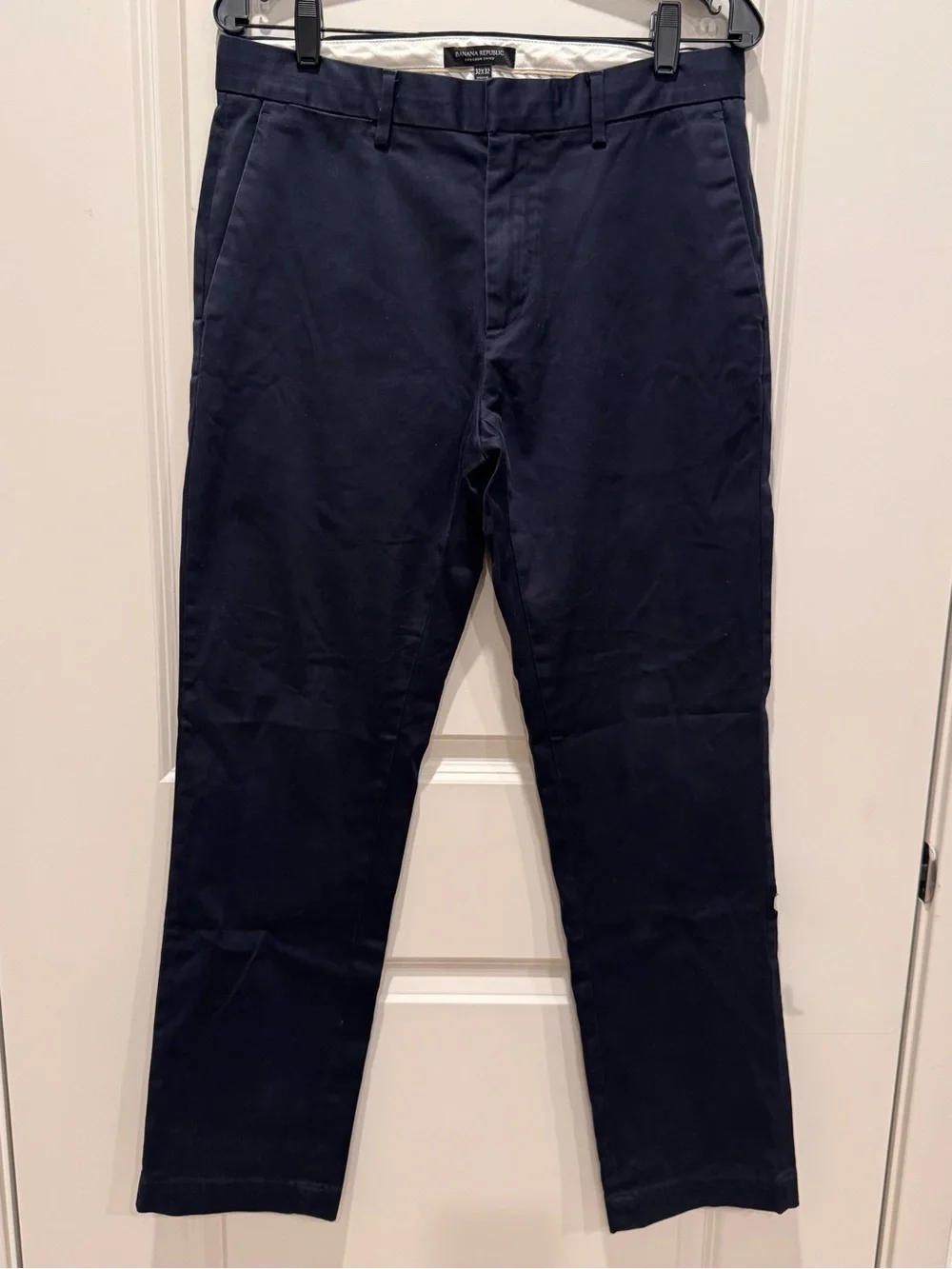 Banana Republic Emerson Chino Pants Mens 32x32 Navy Blue Performance Stretch
